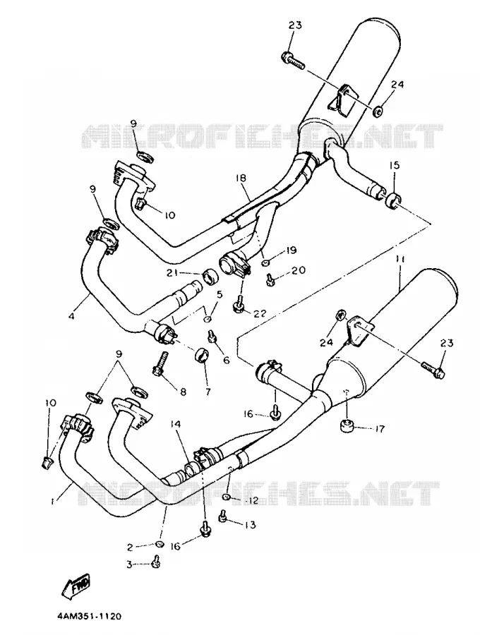ECHAPPEMENT Yamaha MOTO 750 1991 FZX  FZX750