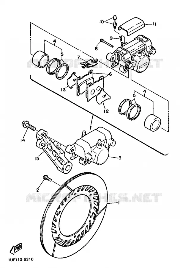 ETRIER DE FREIN ARRIERE Yamaha MOTO 750 1993 FZX  FZX750