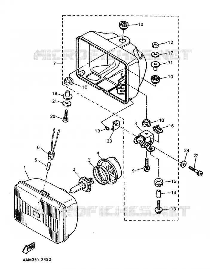 PHARE  Yamaha MOTO 750 1993 FZX  FZX750