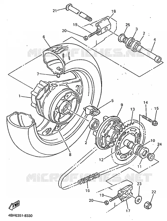 ROUE ARRIERE Yamaha MOTO 1000 1998 GTS  GTS1000