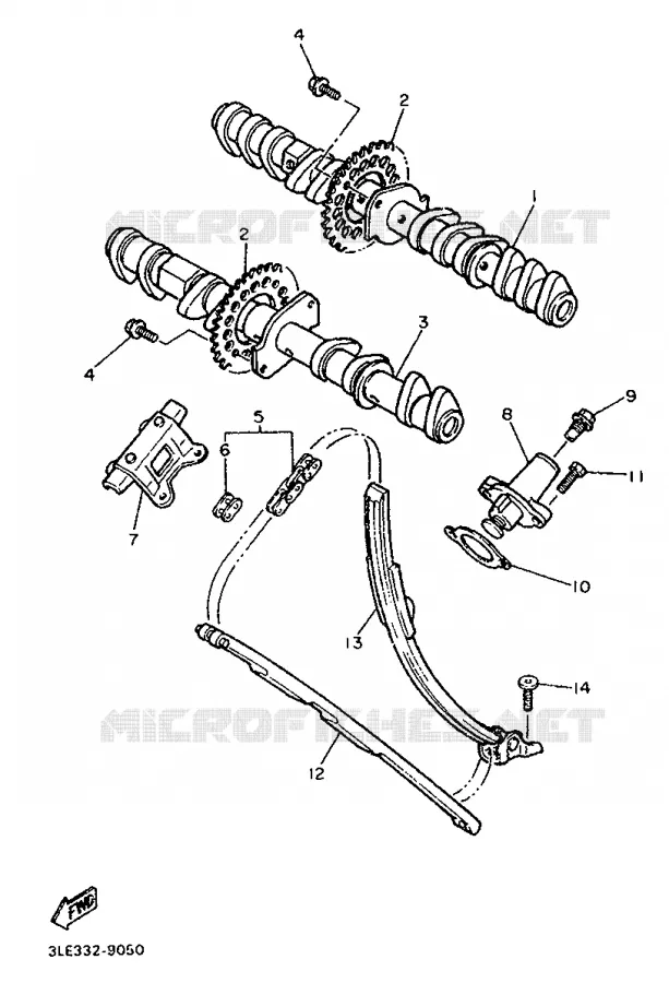 ARBRE A CAMES / CHAINE DE DISTRIBUTION Yamaha MOTO 1000 1993 GTS ABS  GTS1000A