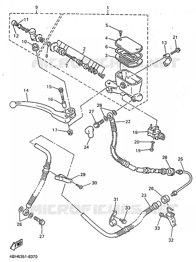 MAITRE CYLINDRE AVANT Yamaha MOTO 1000 1998 GTS ABS  GTS1000A