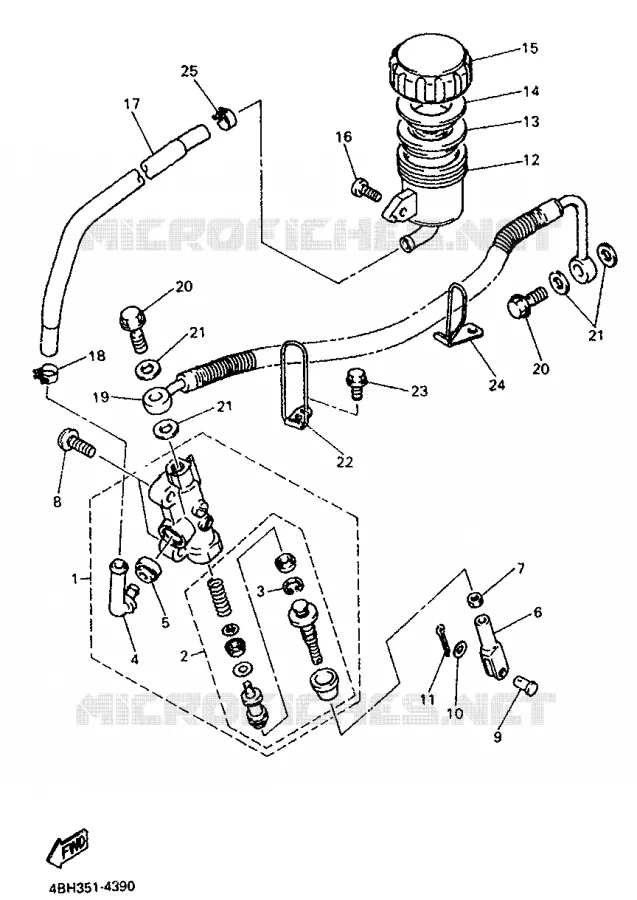 MAITRE CYLINDRE DE FREIN ARRIERE Yamaha MOTO 1000 1998 GTS ABS  GTS1000A