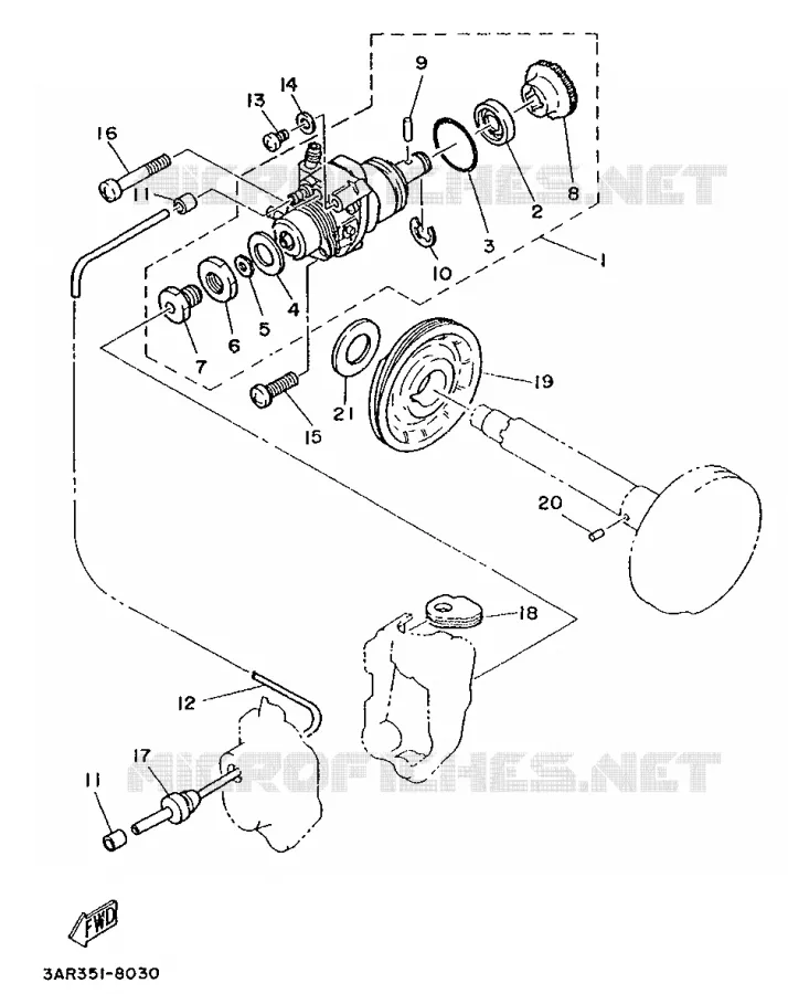POMPE A HUILE Yamaha SCOOTER 50 1988 CHAPPY  LB50