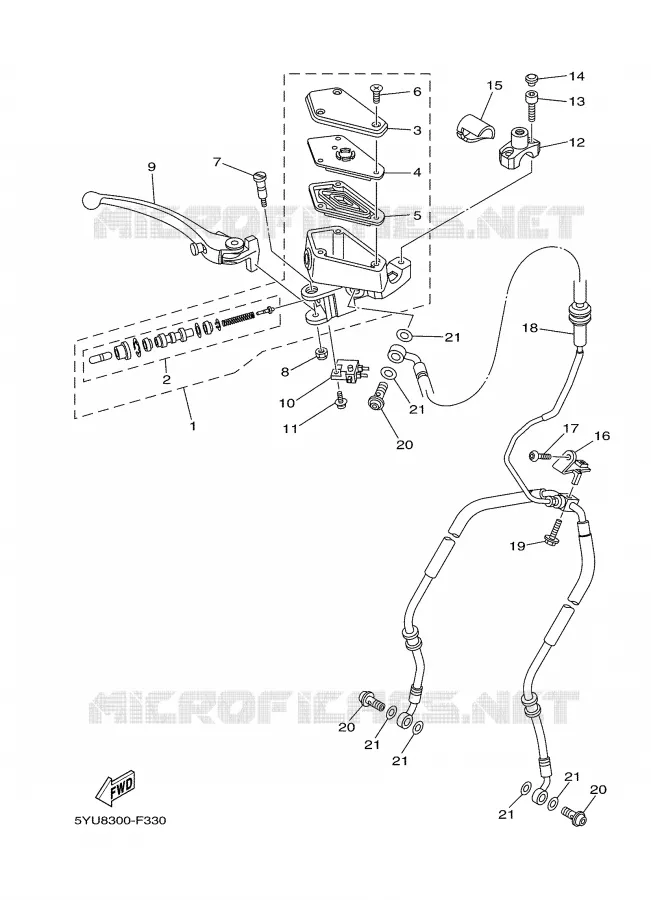 MAITRE CYLINDRE AVANT Yamaha MOTO 1700 2007 MT01  MT01