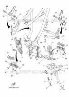 SUPPORT / REPOSE PIEDS pour Yamaha MT03 de 2006