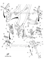 SUPPORT / REPOSE PIEDS pour Yamaha MT03 de 2008