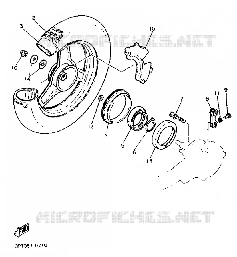 ROUE ARRIERE Yamaha MOTO 50 1993 PW  PW50