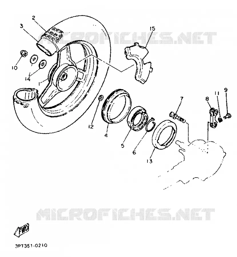 ROUE ARRIERE Yamaha MOTO 50 1993 PW  PW50