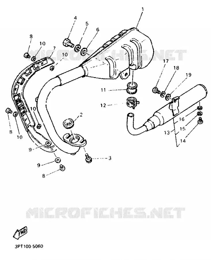 ECHAPPEMENT Yamaha MOTO 50 1995 PW  PW50