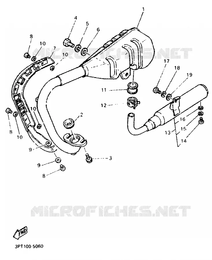 ECHAPPEMENT Yamaha MOTO 50 1997 PW  PW50