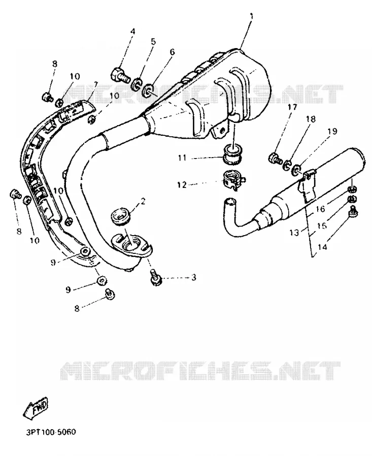 ECHAPPEMENT Yamaha MOTO 50 1997 PW  PW50