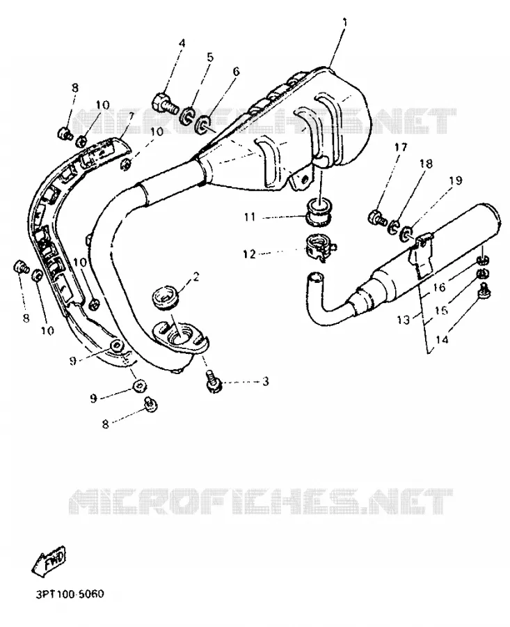 ECHAPPEMENT Yamaha MOTO 50 1998 PW  PW50
