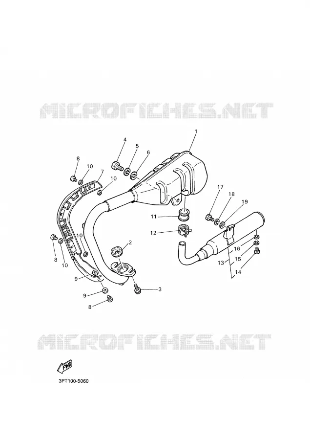 ECHAPPEMENT Yamaha MOTO 50 2000 PW  PW50