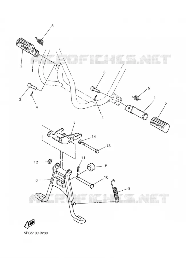 BEQUILLE / REPOSE PIEDS Yamaha MOTO 50 2006 PW  PW50
