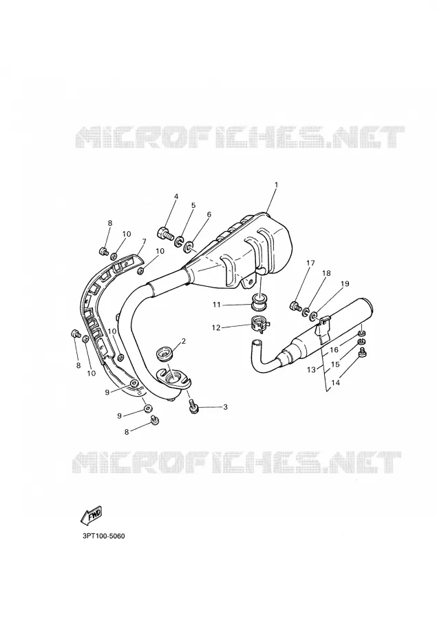 ECHAPPEMENT Yamaha MOTO 50 2008 PW  PW50
