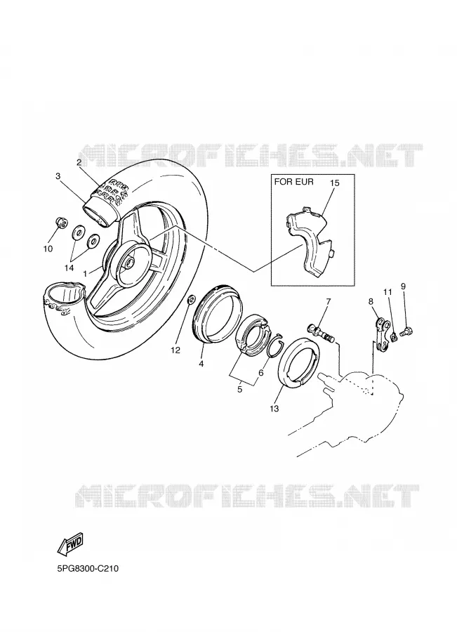 ROUE ARRIERE Yamaha MOTO 50 2008 PW  PW50