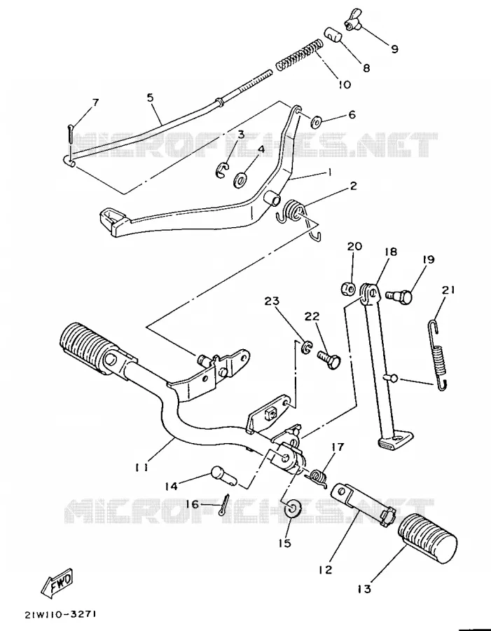 SUPPORT / REPOSE PIEDS Yamaha MOTO 80 1986 PW  PW80