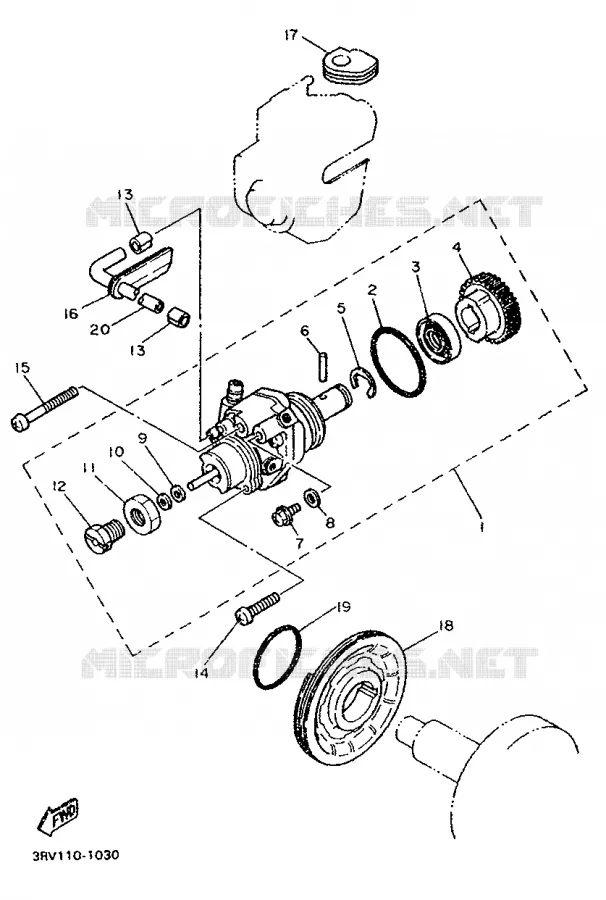 POMPE A HUILE Yamaha MOTO 80 1994 PW  PW80