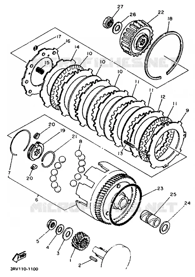 EMBRAYAGE DE DEMARREUR Yamaha MOTO 80 1994 PW  PW80