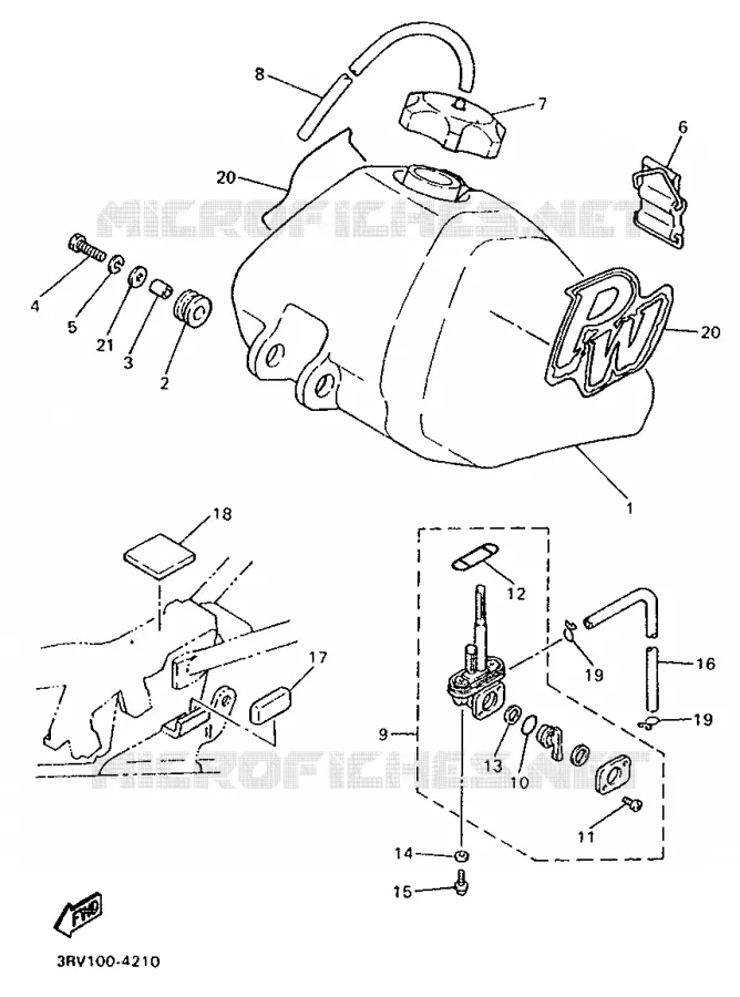 RESERVOIR A ESSENCE Yamaha MOTO 80 1994 PW  PW80