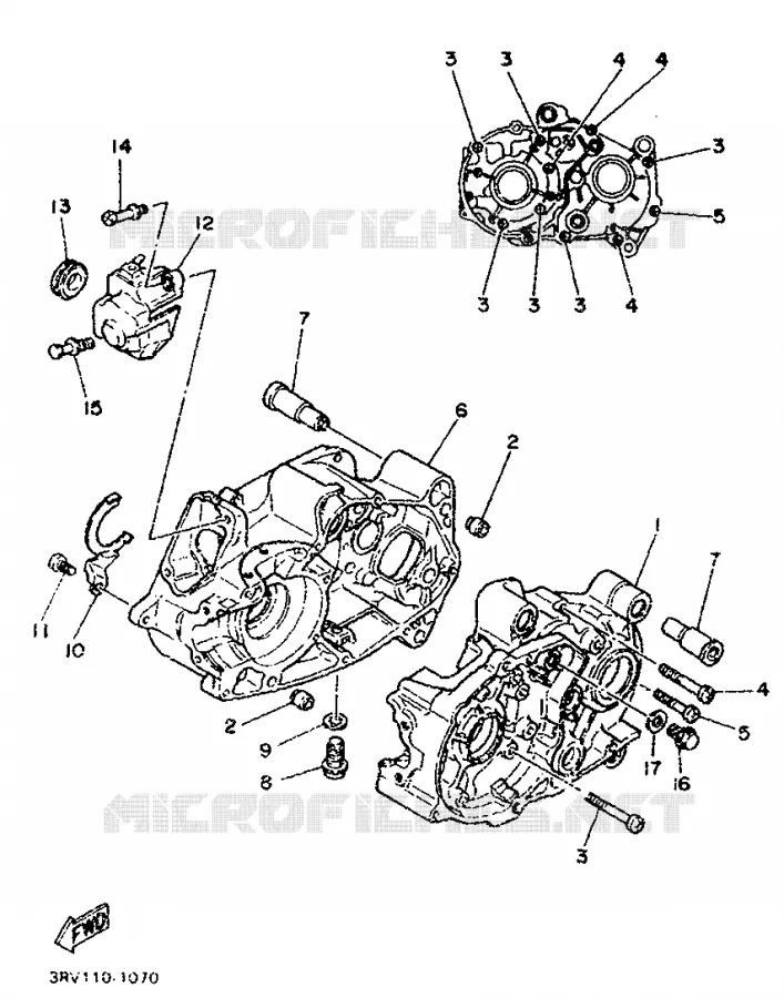 CARTER MOTEUR Yamaha MOTO 80 1995 PW  PW80