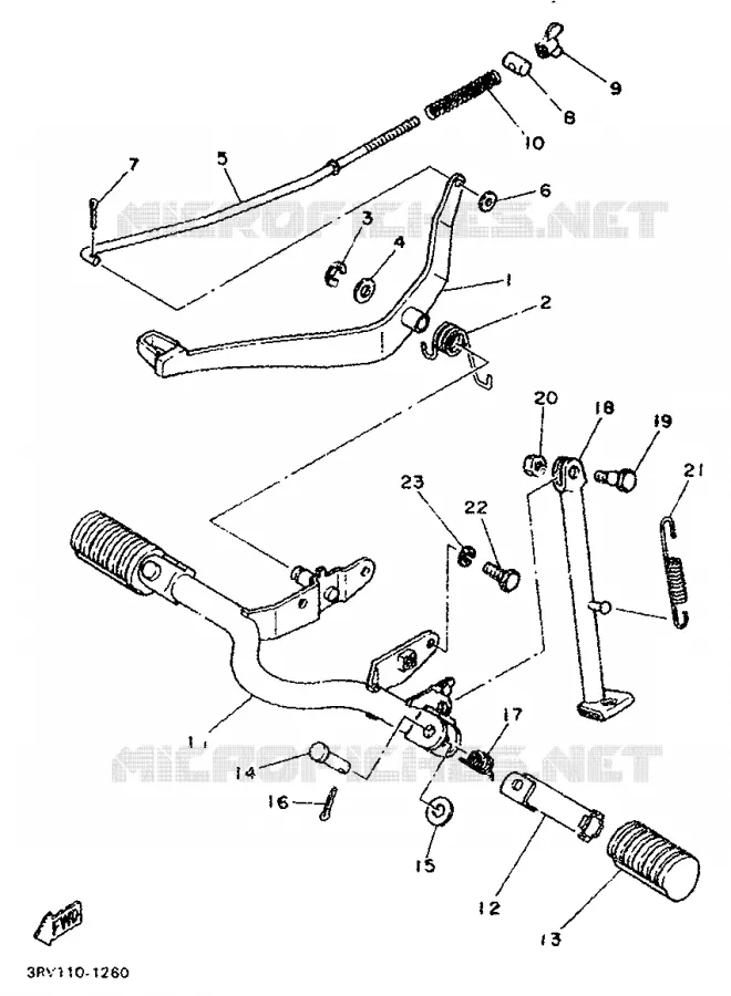 SUPPORT / REPOSE PIEDS Yamaha MOTO 80 1997 PW  PW80