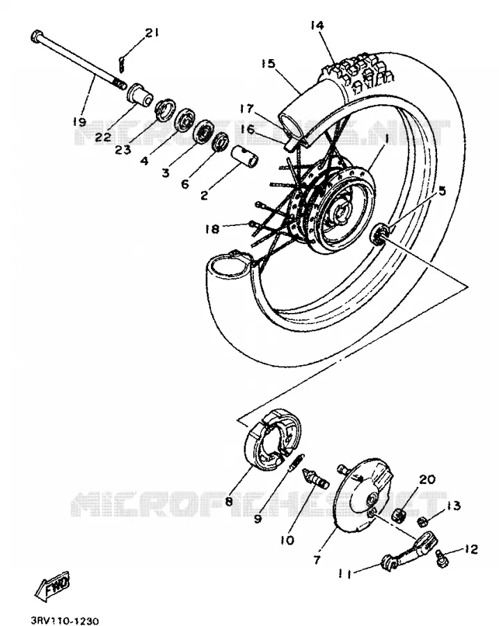 ROUE AVANT Yamaha MOTO 80 1998 PW  PW80