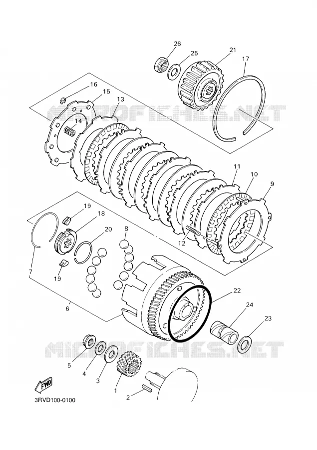 EMBRAYAGE DE DEMARREUR Yamaha MOTO 80 2007 PW  PW80W