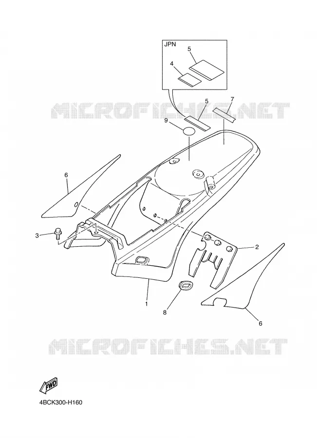 COUVERCLE LATERAL Yamaha MOTO 80 2009 PW  PW80Y
