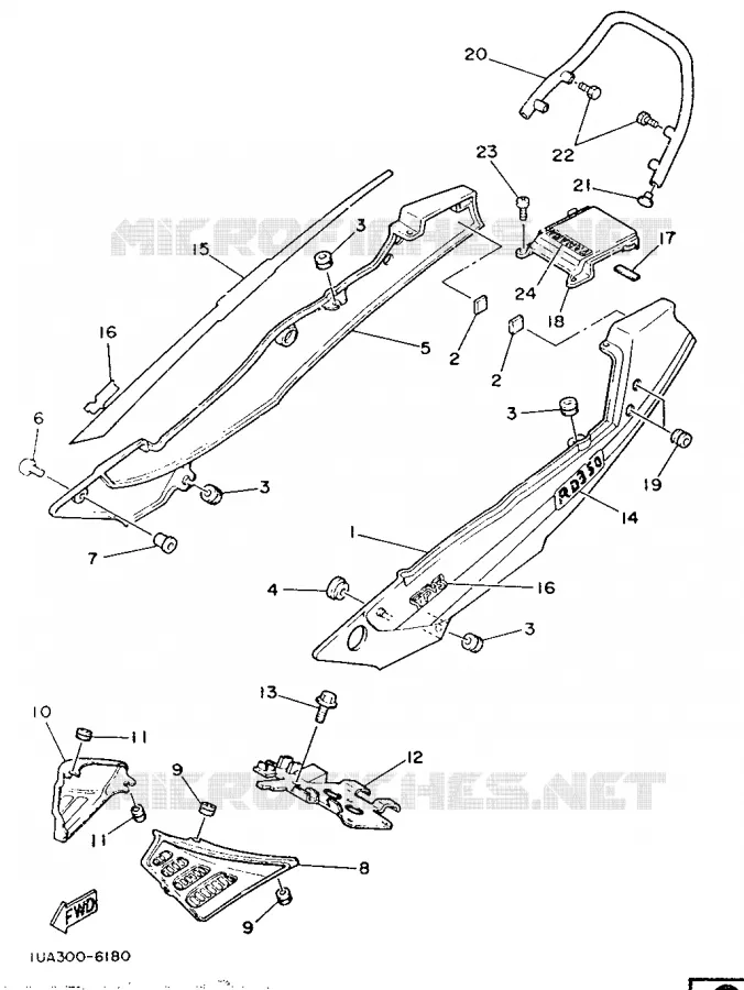 COUVERCLE LATERAL Yamaha MOTO 350 1986 RDLC  RD350LC
