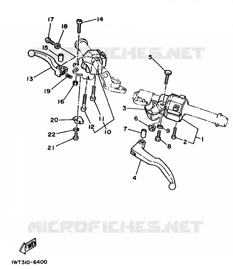 COMMODO / LEVIER Yamaha MOTO 350 1986 RDLC  RD350LC