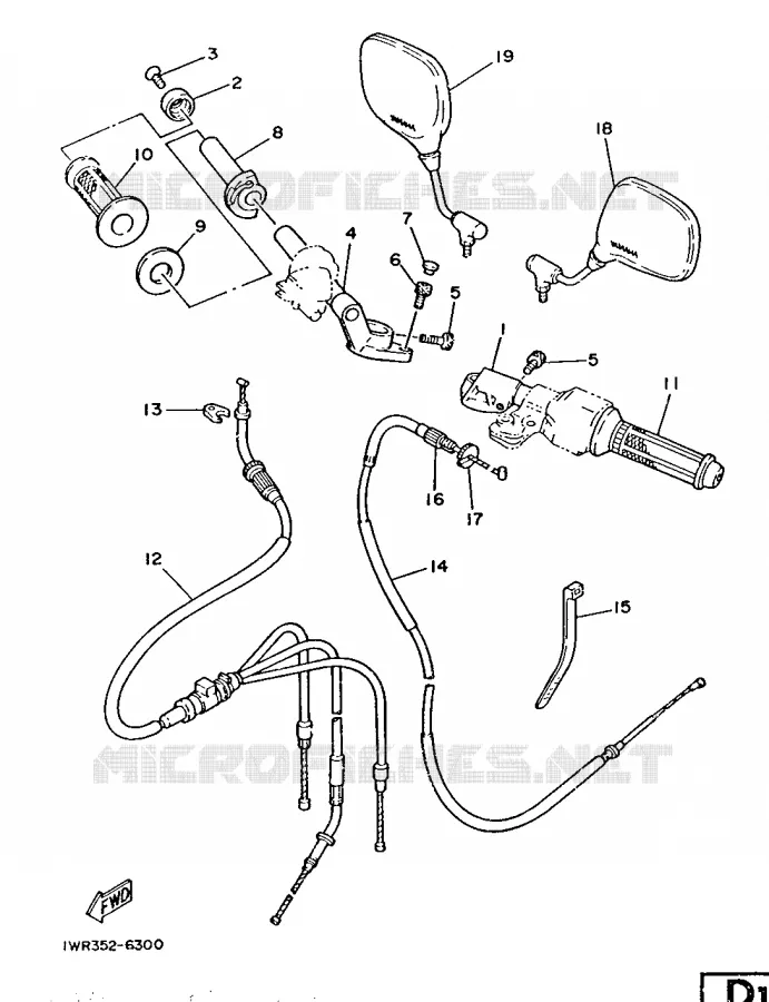 GUIDON ET CABLES Yamaha MOTO 350 1986 RDLC  RD350LC