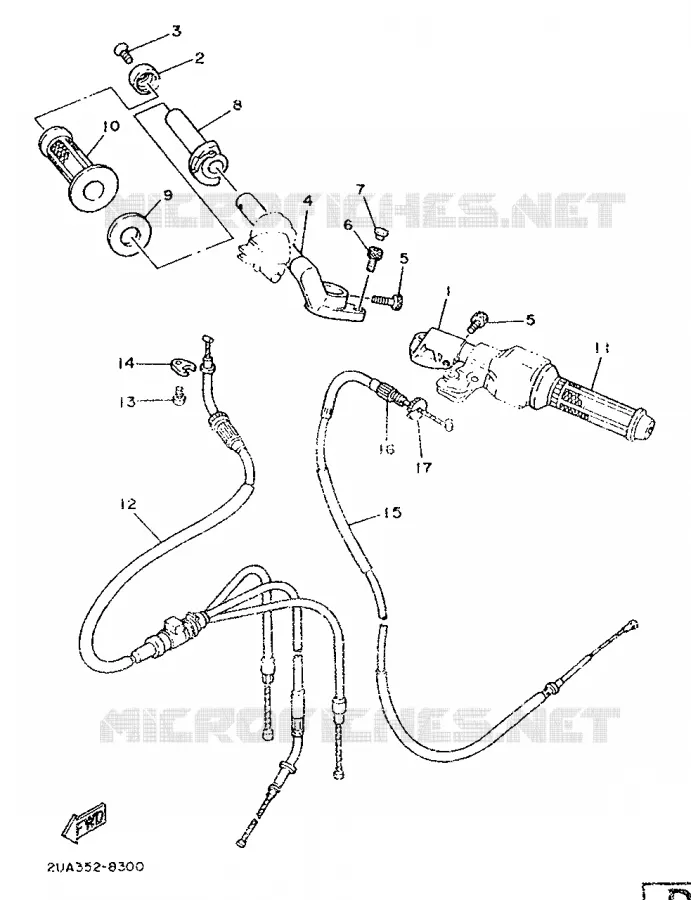 GUIDON ET CABLES Yamaha MOTO 350 1988 RDLC  RD350LC