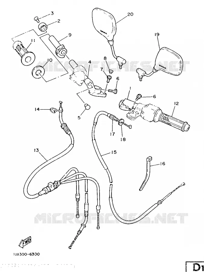 GUIDON ET CABLES Yamaha MOTO 350 1986 RDLC  RD350LC (20KW)