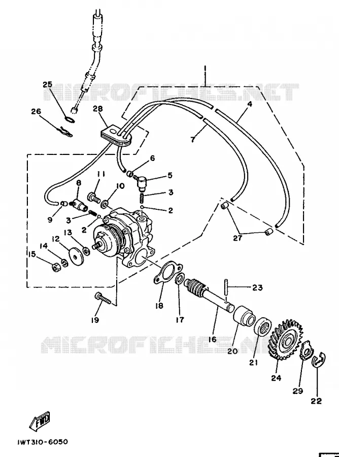 POMPE A HUILE Yamaha MOTO 350 1986 RDLC  RD350LC (20KW)