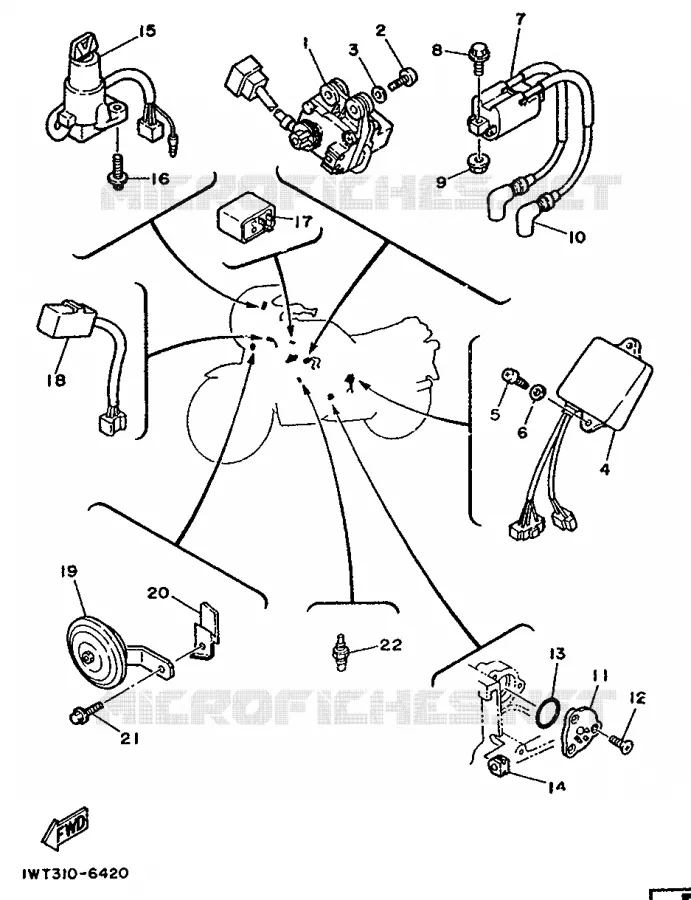 PARTIE ELECTRIQUE 2 Yamaha MOTO 350 1986 RDLC  RD350LCF