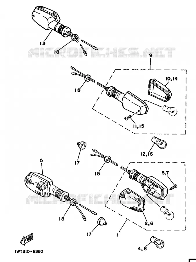 CLIGNOTANT Yamaha MOTO 350 1986 RDLC  RD350LCF