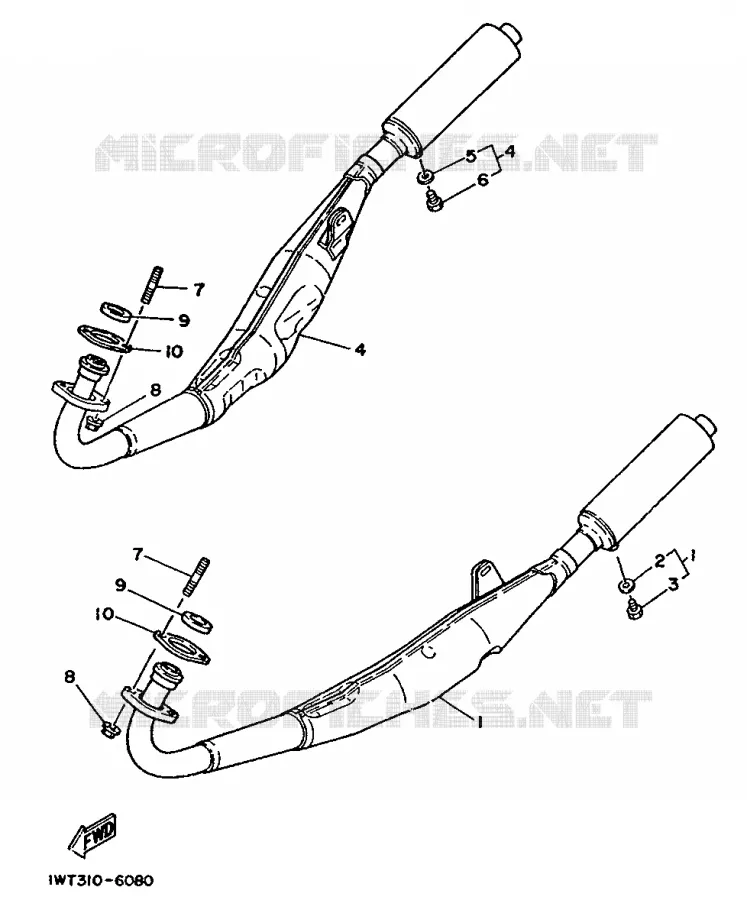 ECHAPPEMENT Yamaha MOTO 350 1986 RDLC  RD350LCF