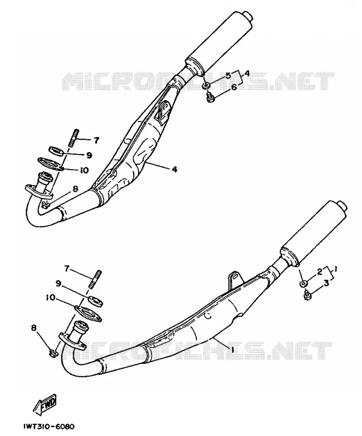 ECHAPPEMENT Yamaha MOTO 350 1986 RDLC  RD350LCF (37KW)