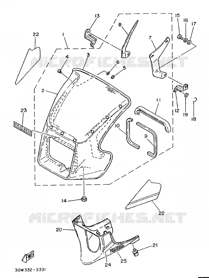 CARENAGES 1  Yamaha MOTO 75 1991 RDLC  RD75LC
