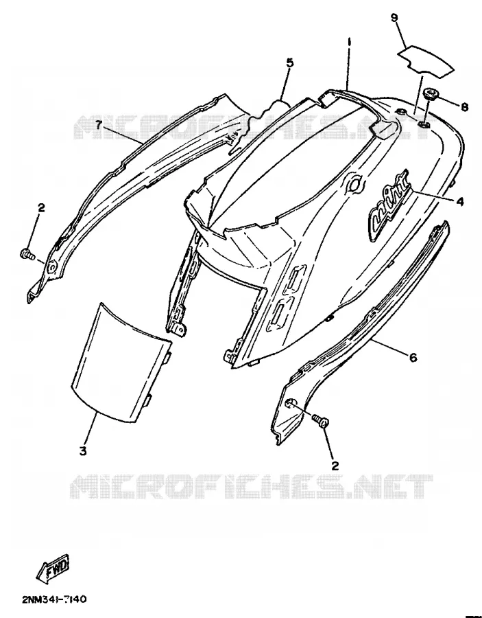 CACHE LATERAL - RESERVOIR D'HUILE Yamaha SCOOTER 50 1990 MINT  SH50
