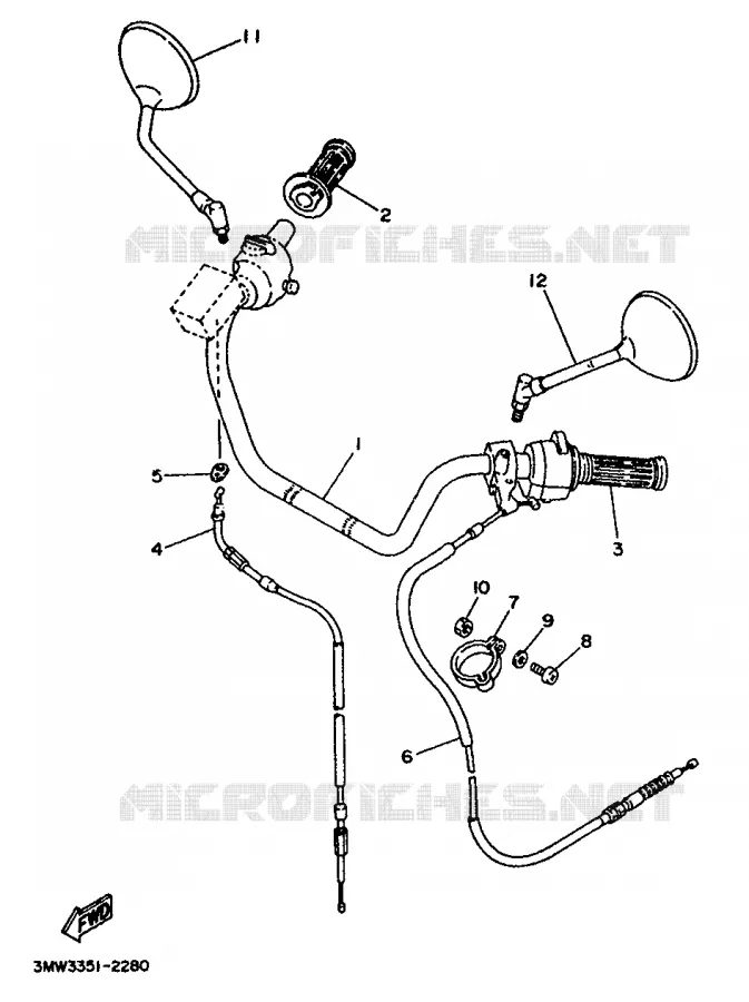 GUIDON ET CABLES Yamaha MOTO 125 1996 SR  SR125