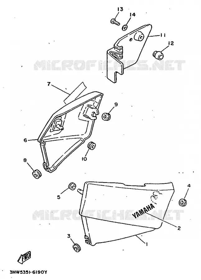 COUVERCLE LATERAL Yamaha MOTO 125 1998 SR  SR125