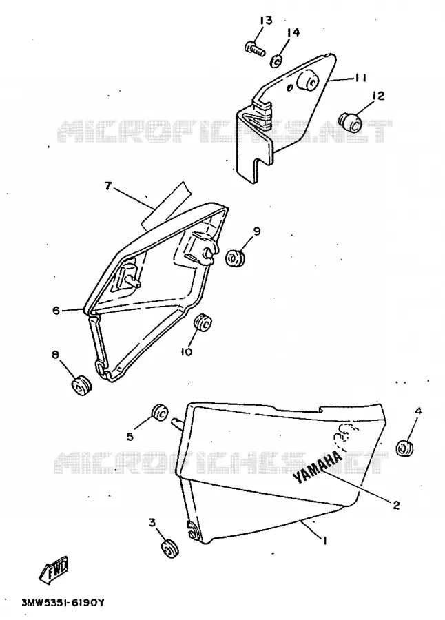 COUVERCLE LATERAL Yamaha MOTO 125 1999 SR  SR125