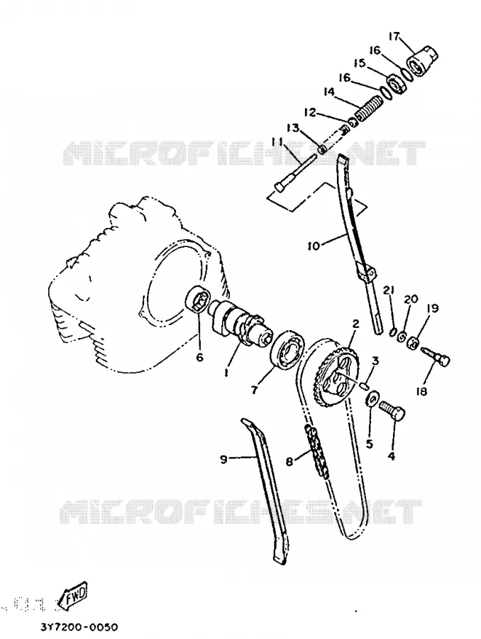 ARBRE A CAMES / CHAINE DE DISTRIBUTION Yamaha MOTO 250 1990 SR  SR250SP