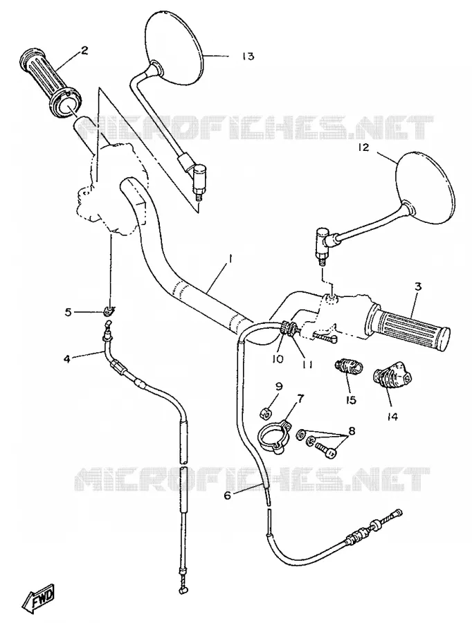 GUIDON ET CABLES Yamaha MOTO 250 1996 SR  SR250SP