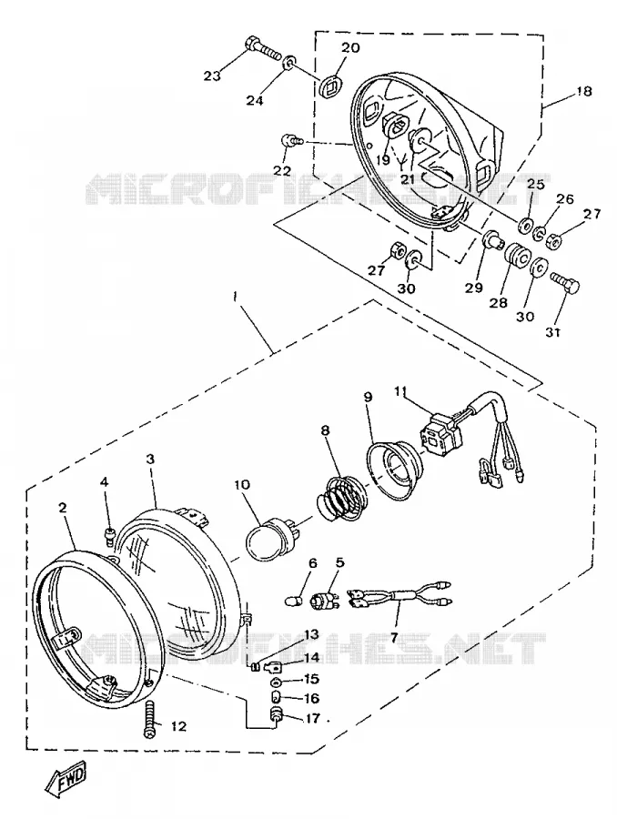 PHARE  Yamaha MOTO 250 1996 SR  SR250SP