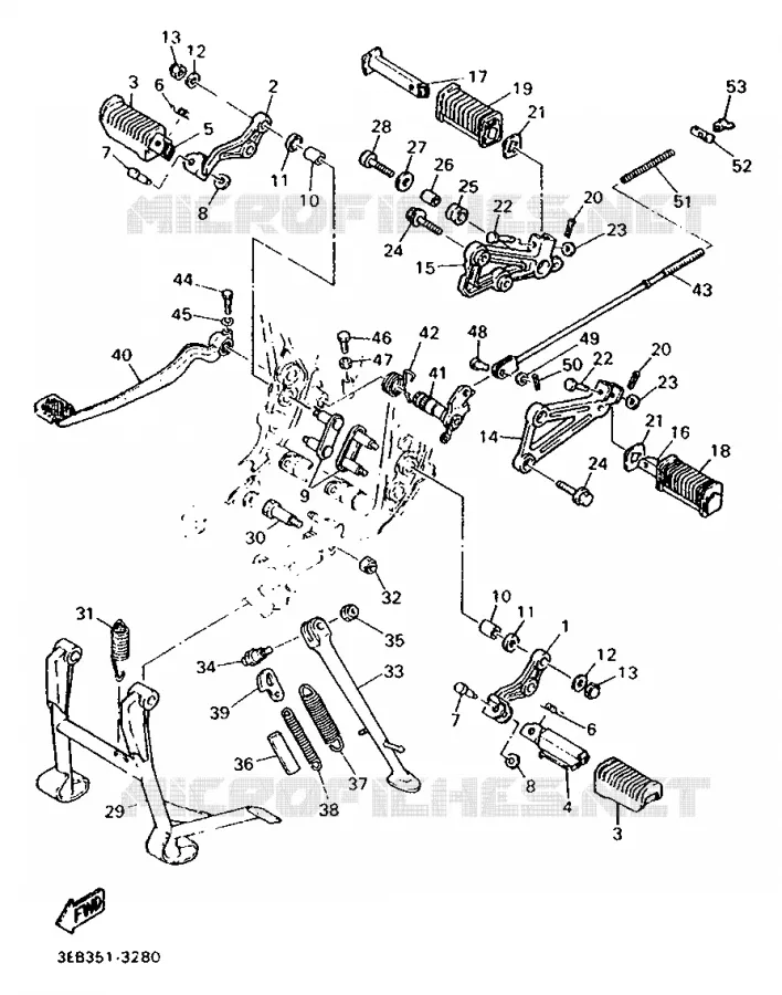 SUPPORT / REPOSE PIEDS Yamaha MOTO 500 1993 SR  SR500