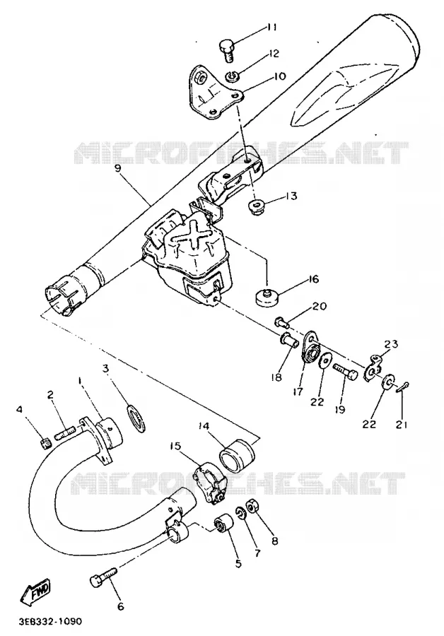ECHAPPEMENT Yamaha MOTO 500 1993 SR  SR500